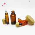 amber bamboo lid glass jar with bamboo lid for face cream body butter lip balm cosmetic BJ-222B